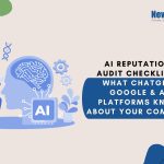 AI Reputation Audit Checklist by NewsVoir featuring an AI-themed illustration and the headline, "AI Reputation Audit Checklist: What ChatGPT, Google & AI Platforms Know About Your Company."